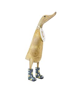 Natural Finish Ducklet with Grey Floral Welly Boots
